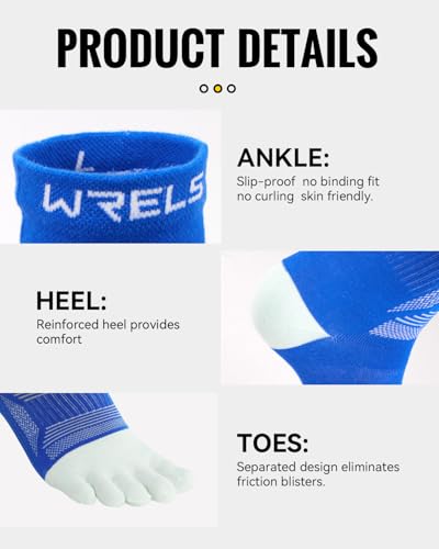 WRELS 1/2/3pairs Toe Socks Five Performance Athletic Running